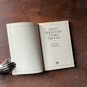 Alice's Adventures Under Ground by Lewis Carroll - view of the title page