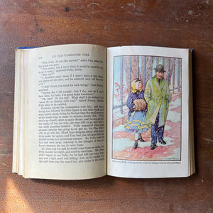 Log Cabin Vintage - vintage children's book, classic literature, vintage chapter book - An Old Fashioned Girl by Louisa May Alcott with illustrations by Clara M. Burd - view of the full-page, full-color illustrations