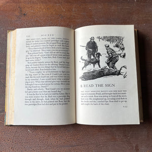 Log Cabin Vintage – vintage children’s book, children’s book, chapter book – Big Red by Jim Kjelgaard with illustrations by Bob Kuhn - a 1945 Edition - view of the illustrations by Bob Kuhn