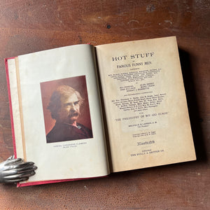 Hot Stuff by Famous Funny Men - 1901 Edition - title page view with color illustration of Mark Twain