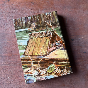 Log Cabin Vintage – vintage children’s book, children’s book, chapter book - 1955 Whitman Publishing Edition - The Adventures of Huckleberry Finn by Mark Twain with illustrations by Paul Frame - view of the back cover