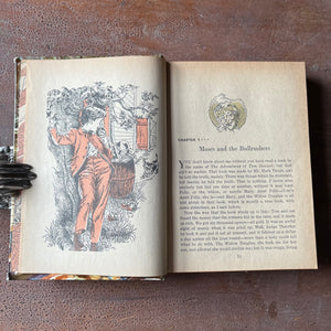 Log Cabin Vintage – vintage children’s book, children’s book, chapter book - 1955 Whitman Publishing Edition - The Adventures of Huckleberry Finn by Mark Twain with illustrations by Paul Frame - view of the full-page illustrations