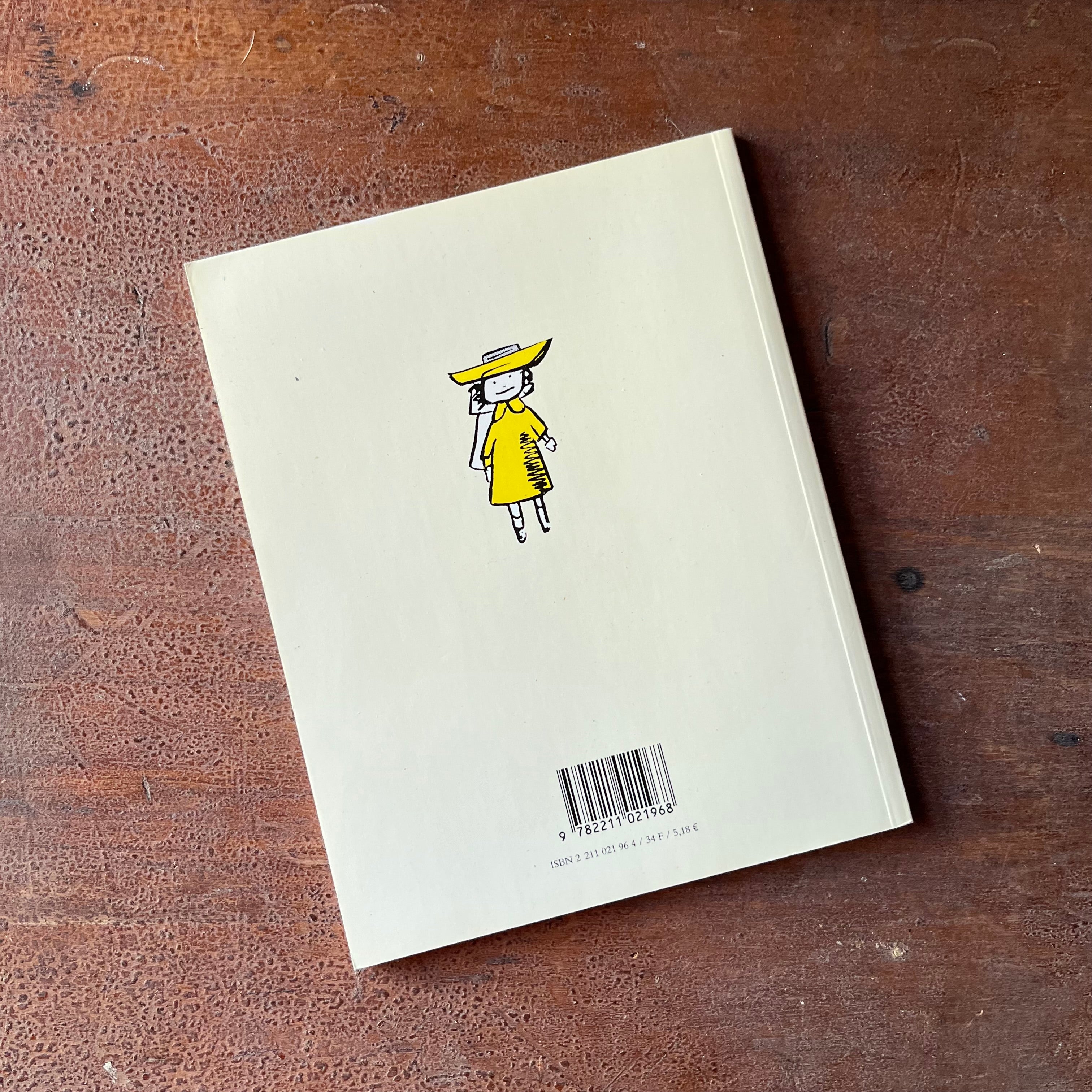 Log Cabin Vintage - vintage children's book, children's book, picture book – Le Sauvetage de Madeline by Ludwig Bemelmans - a 1999 French Edition - view of the back cover