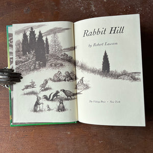 Log Cabin Vintage – vintage children’s book, children’s book, chapter book, 1944 John Newberry Medal Winner - Rabbit Hill Written and Illustrated by Robert Lawson - view of the title page