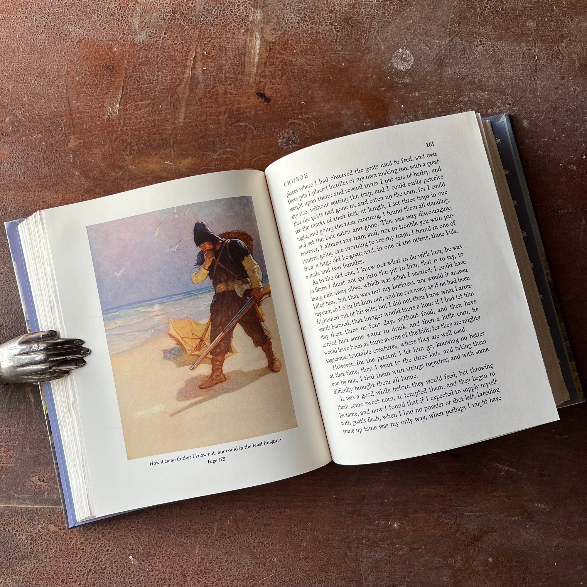 Log Cabin Vintage – vintage children’s book, children’s book, chapter book, Children's Classics Edition - Robinson Crusoe by Daniel Defoe - a 1990 Children's Classic Edition - view of the full-color, full-page illustrations by N.C. Wyeth
