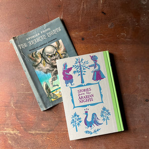 Stories from the Arabian Nights - a 1955 Junior Deluxe Editions Children's Chapter Book with Dust Jacket -  back cover view