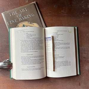 The Art of Fine Baking by Paula Peck - view of a clipped recipe tucked within its pages