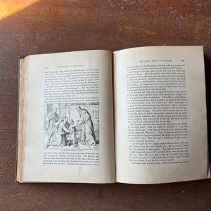 Log Cabin Vintage - antique book, antique bible story, antique religious text - The Story of the Bible by Charles Foster 1884 - view of the illustrations