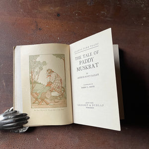 The Tale of Paddy Muskrat:  Sleepy-Time Tales by Arthur Scott Bailey - view of the title page and full page illustration