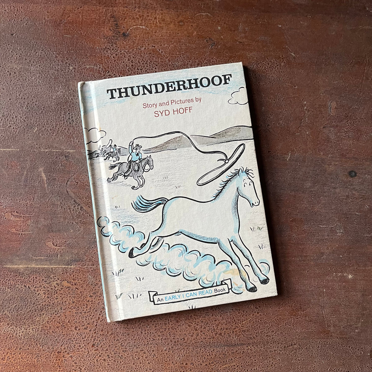 Log Cabin Vintage - children's book, vintage children's book, picture book - Thunderhoof Story & Pictures by Syd Hoff - An Early I Can Read Book - View of the front cover