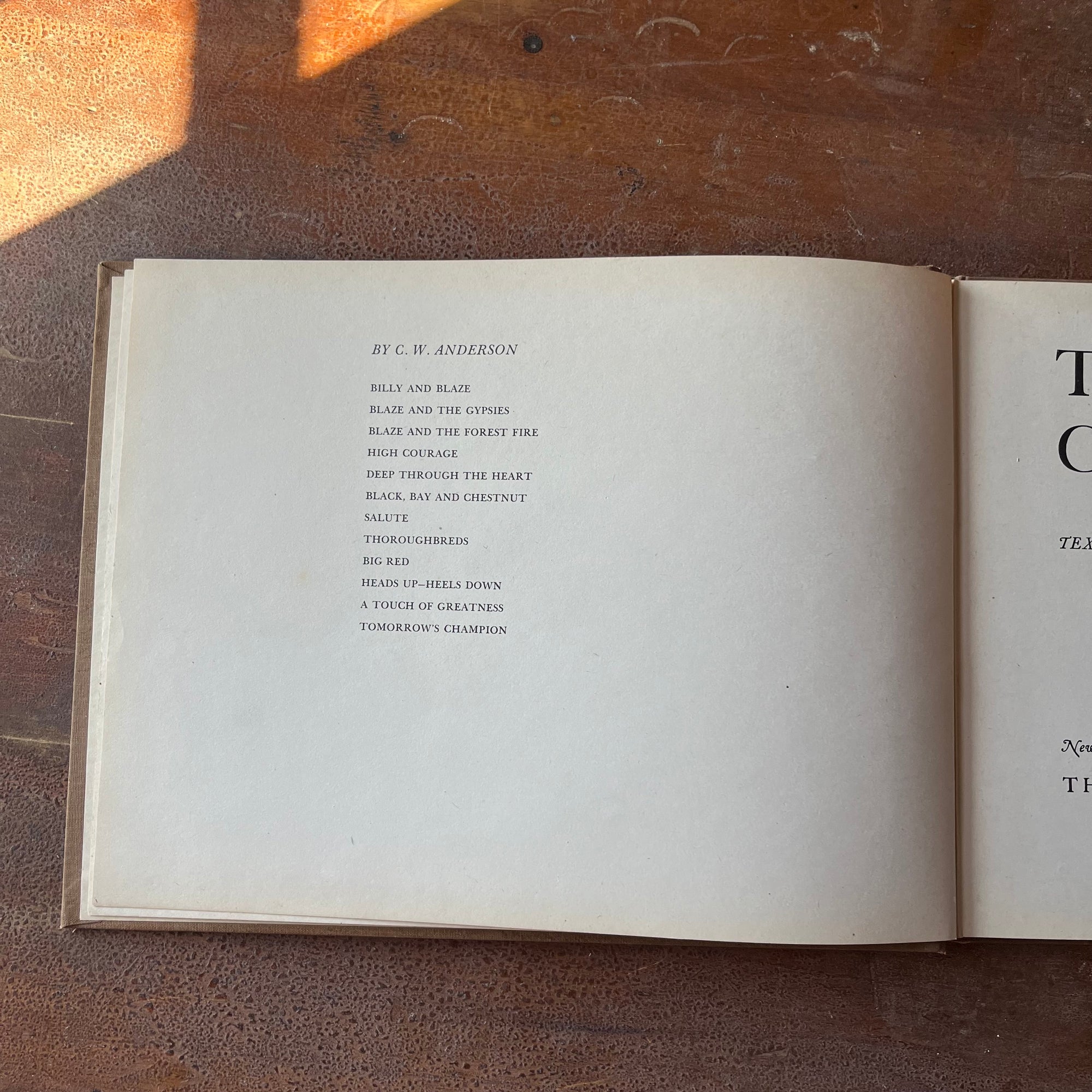 Log Cabin Vintage - Non Fiction, vintage book, book on horses, thoroughbreds, C. W. Anderson - Tomorrow's Champion Text and Lithographs by C. W. Anderson - view of the other titles by C. W. Anderson