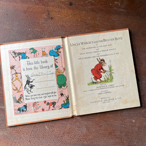 Uncle Wiggily's and the Beaver Boys by Howard R. Garis - 1929 Edition - view of the inside cover & title pages