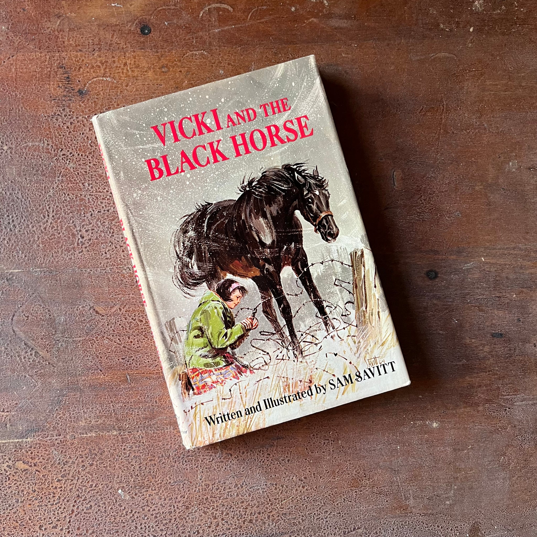 Vicki And The Black Horse by Sam Savitt - Log Cabin Vintage