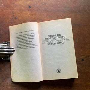 Where the Red Fern Grows by Wilson Rawls - Title Page