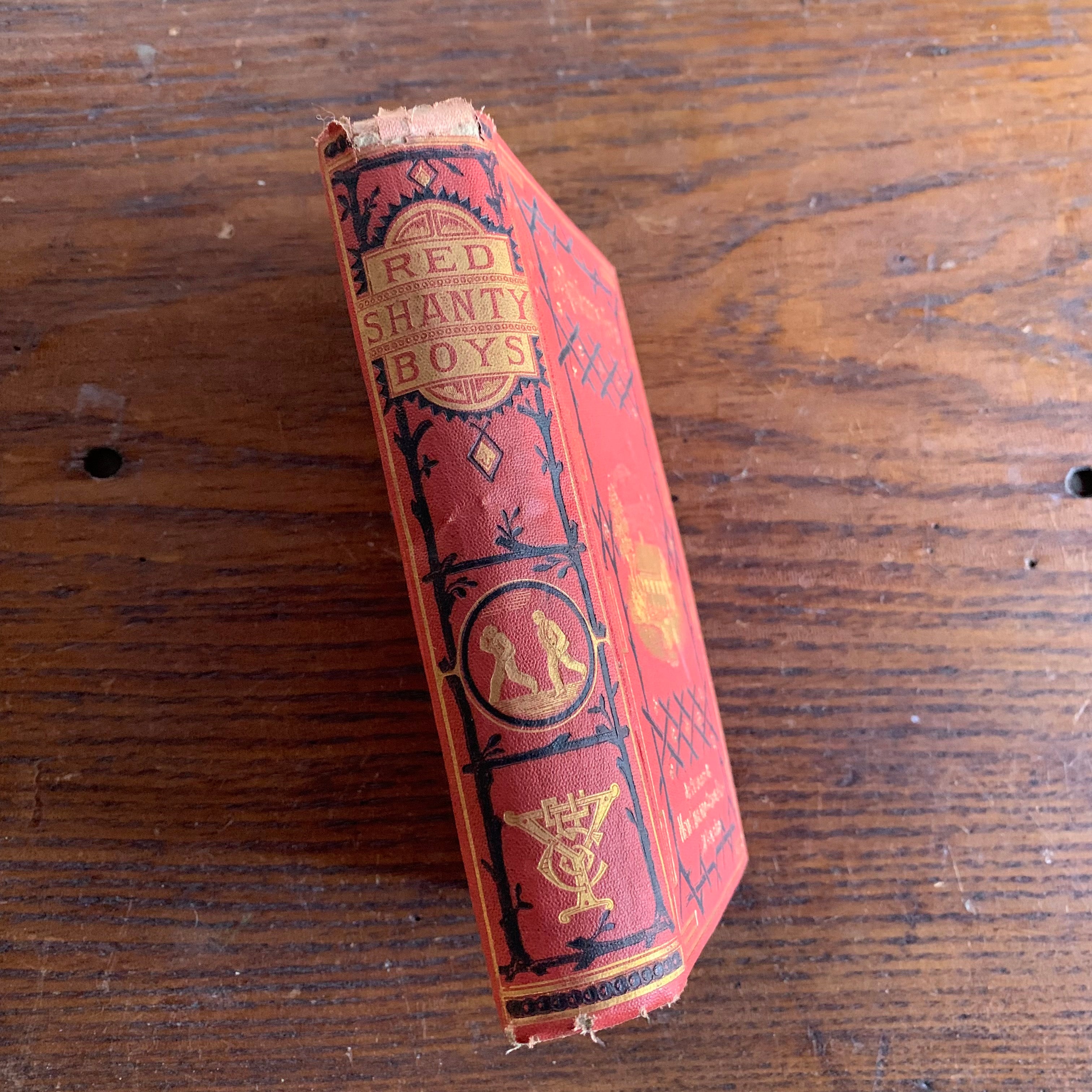 The Red Shanty Boys or Pictures of New England School Life 30 Years Ago written by Park Ludlow-antique novel-view of the embossed spine