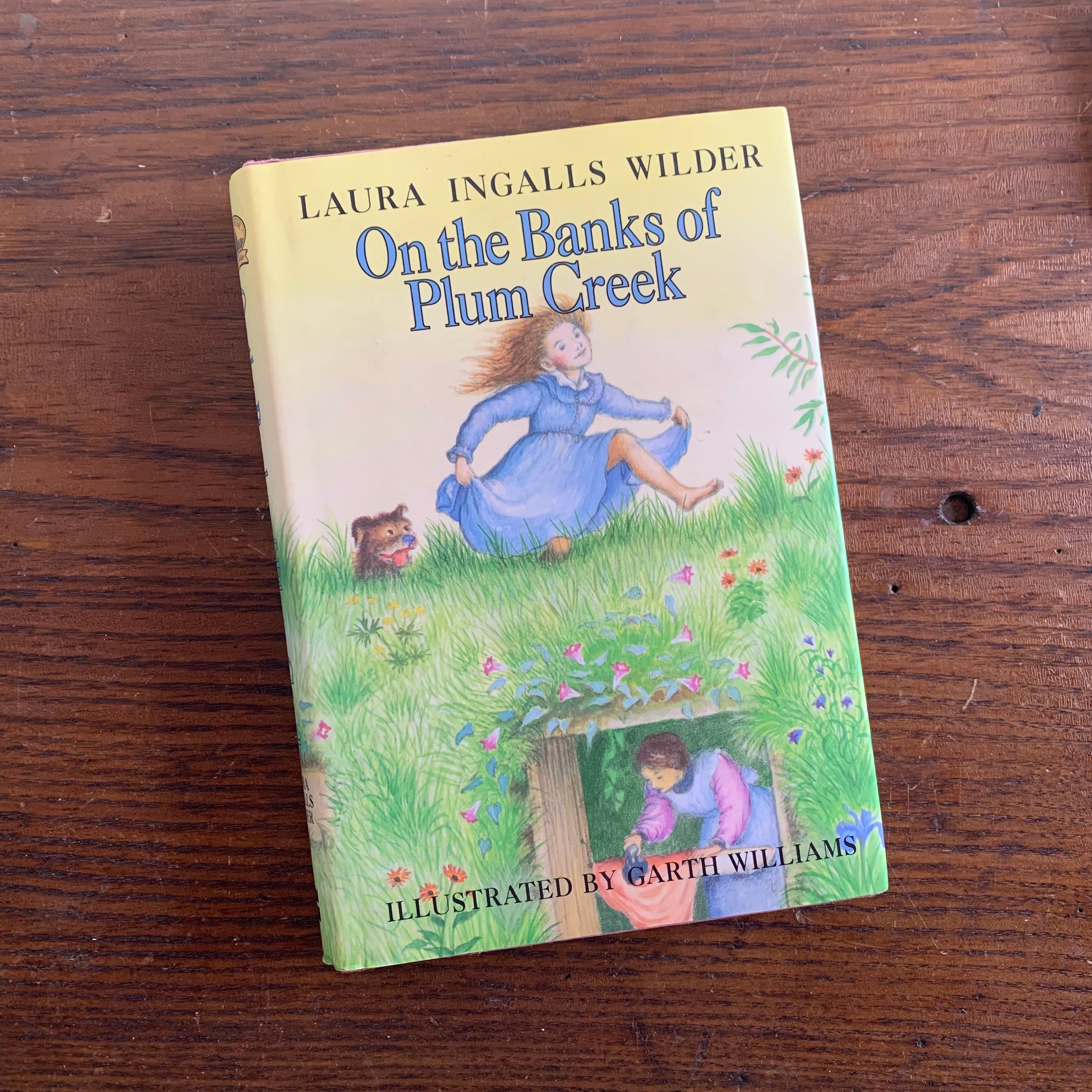 On the Banks of Plum Creek by Laura Ingalls Wilder - a 1981 HarperColl - Log Cabin Vintage