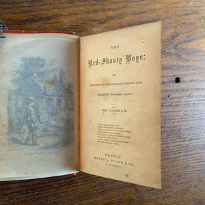 The Red Shanty Boys or Pictures of New England School Life 30 Years Ago written by Park Ludlow-antique novel-view of the title page