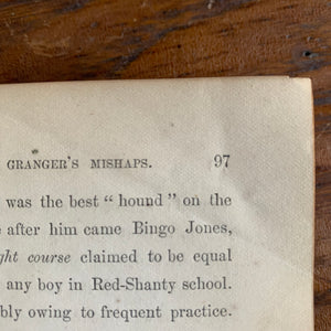 The Red Shanty Boys or Pictures of New England School Life 30 Years Ago written by Park Ludlow-antique novel-view of the page wrinkles/folds noted