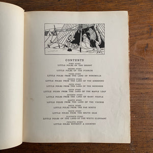 Children of Other Lands written by Watty Piper with illustrations by Lucille & H. C. Holling-vintage children's storybook-vintage stories of children around the world-view of the contents page