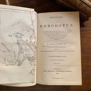 History of Herodotus Complete Set 1862 Leather Bound - Inside View